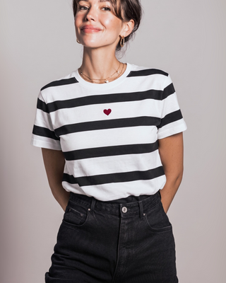 T-shirt Donna Un Cuore tra le Righe