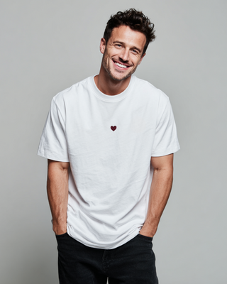 T-shirt Uomo Un Cuore Ricamato