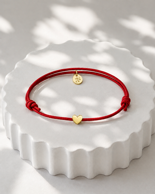 Un Cuore Oro, PLACCATO 18 k, Un Filo Rosso