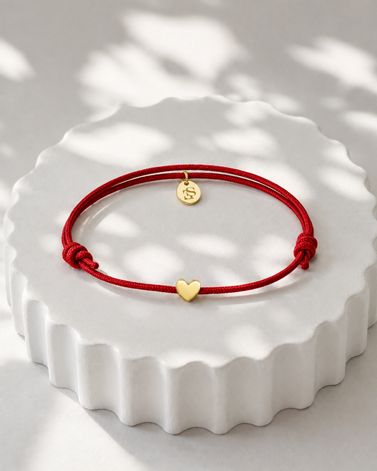 Un Cuore Oro, PLACCATO 18 k, Un Filo Rosso