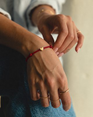 Un Cuore Oro, PLACCATO 18 k, Un Filo Rosso