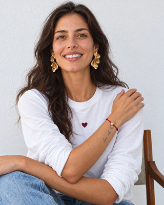 A Gold Heart, 18k PLATED, A Red Thread